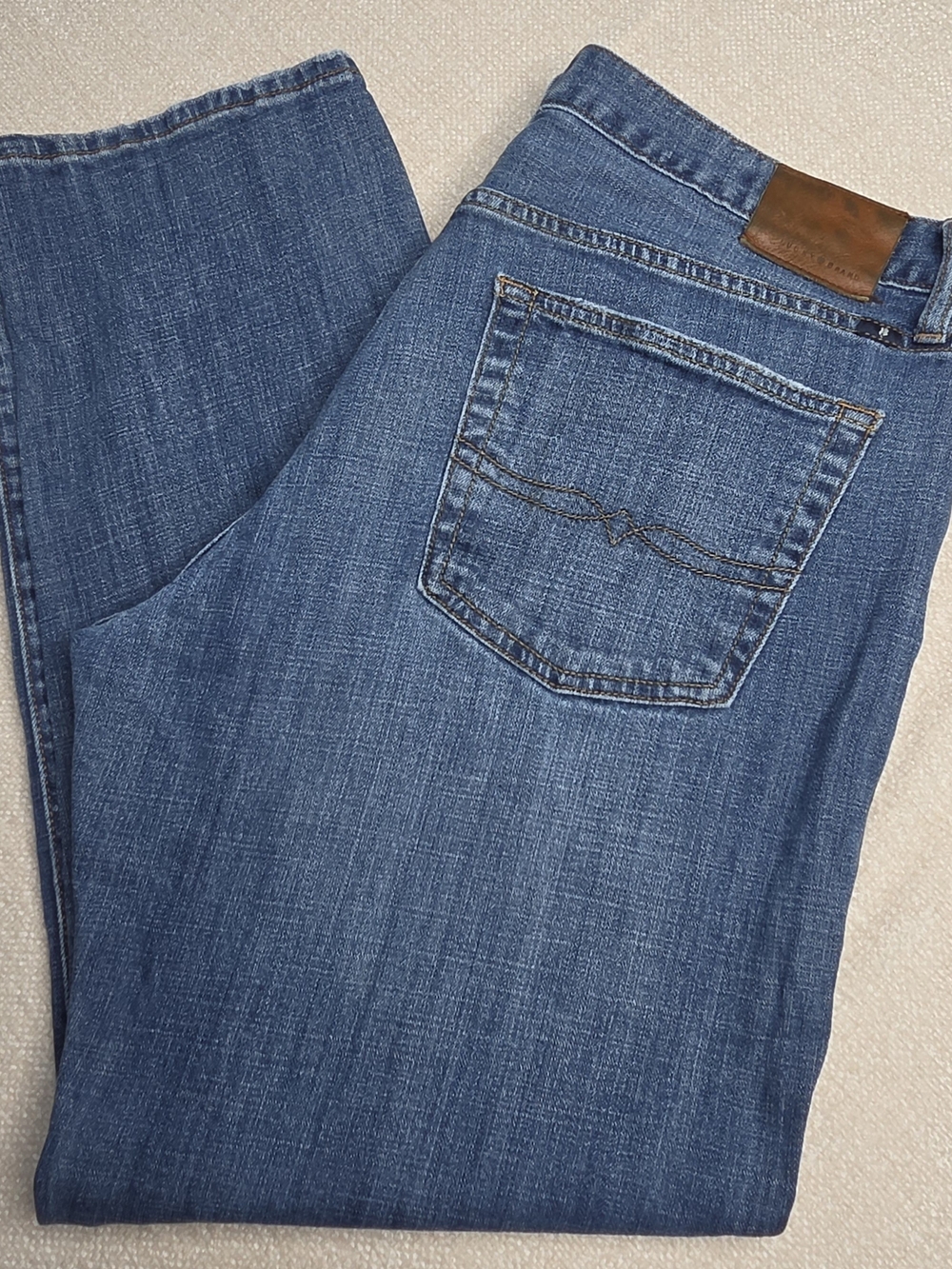 Lucky Brand 221 Original Straight Jeans Men's 38x30 Blue Denim Straight Leg